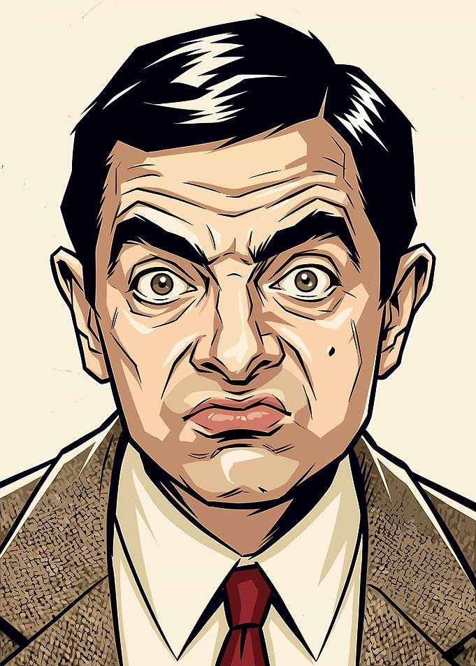 Mr. Bean Cartoon Portrait