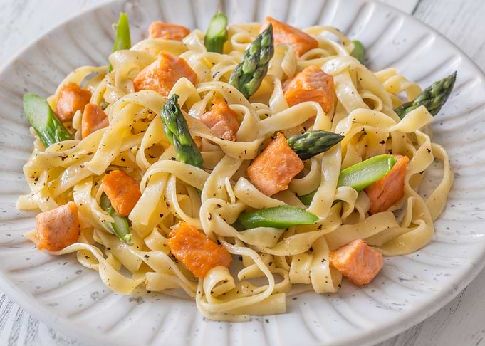 Salmon and Asparagus Pasta