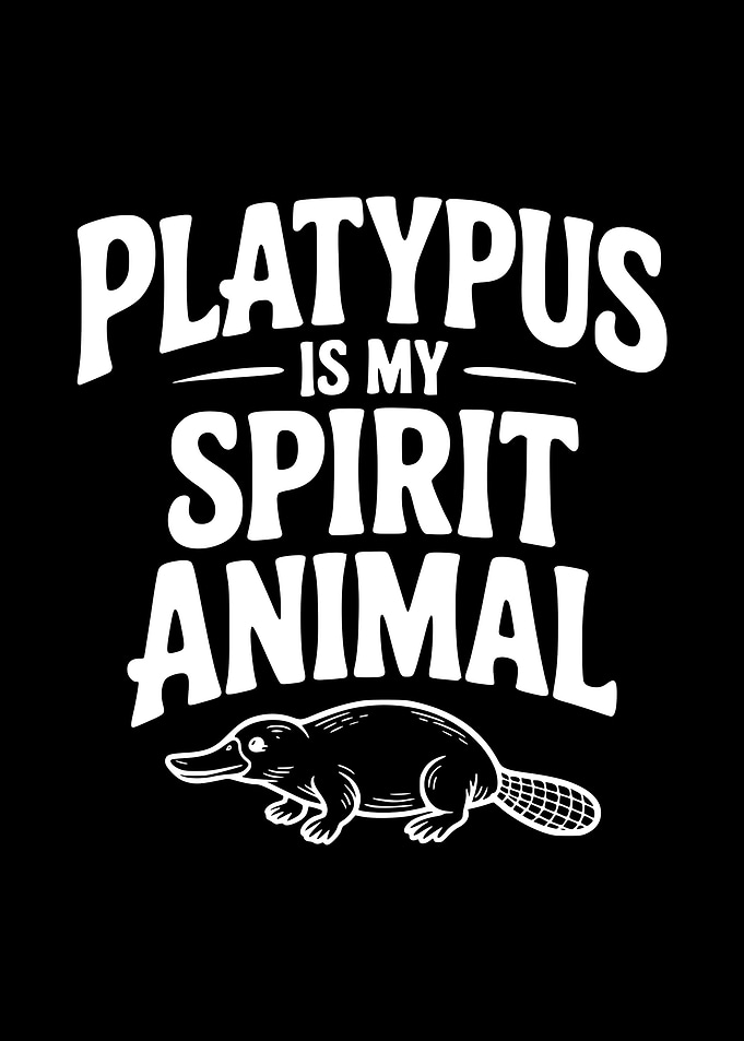 Platypus is my spirit animal text art