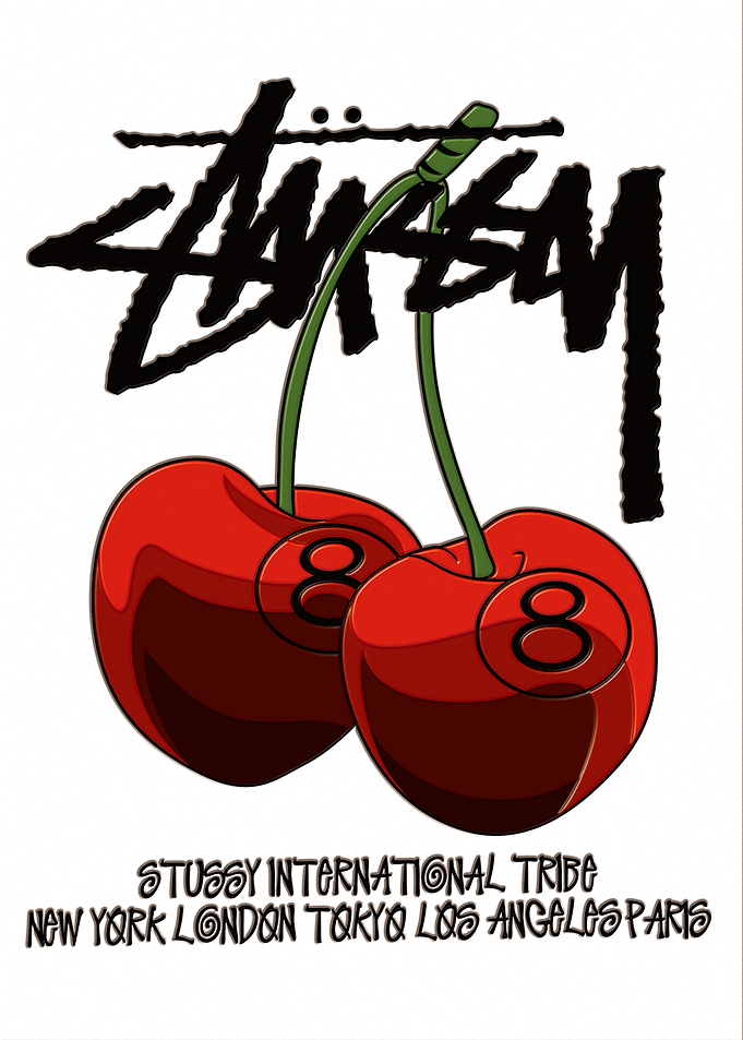 Stussy Cherries with 8 Ball Design