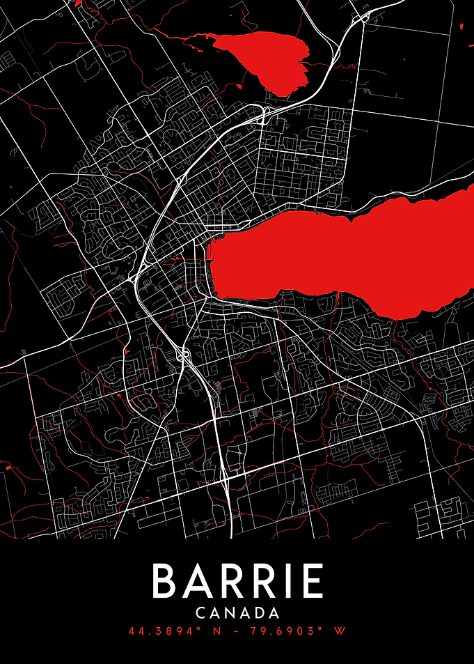 Barrie Dark Map