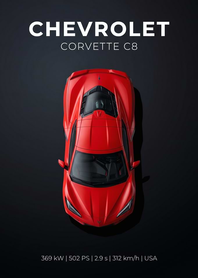 Chevrolet Corvette C8 Top View
