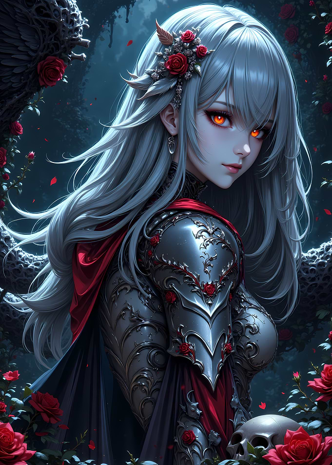 Gothic Vampire Warrior with Roses