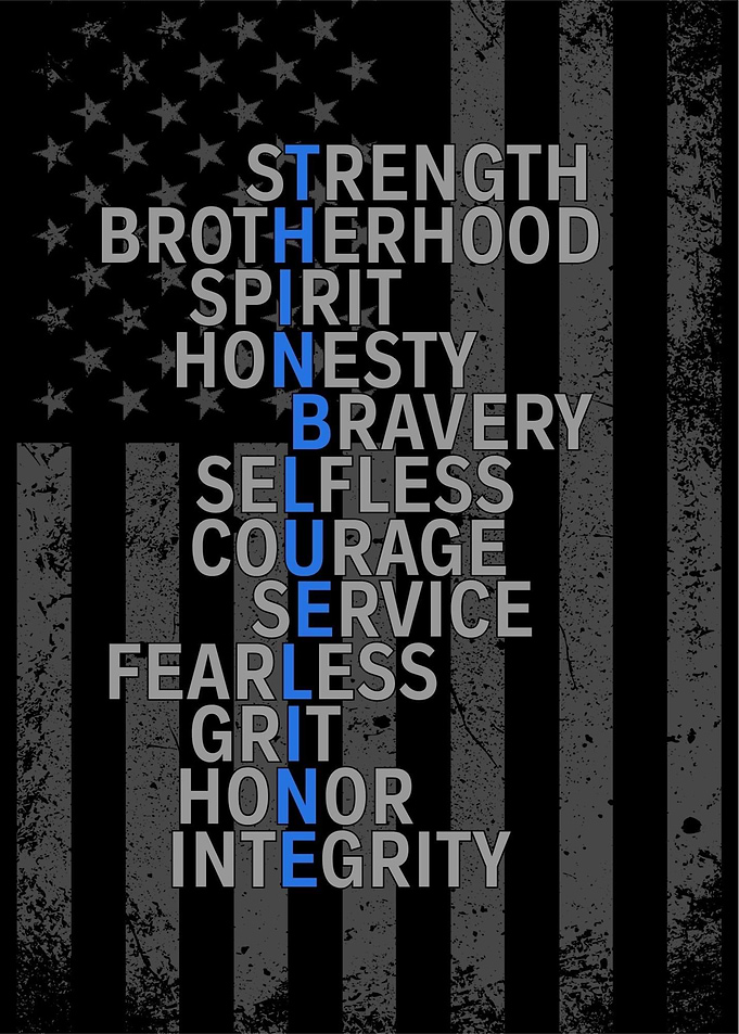 Thin Blue Line Acrostic Poem