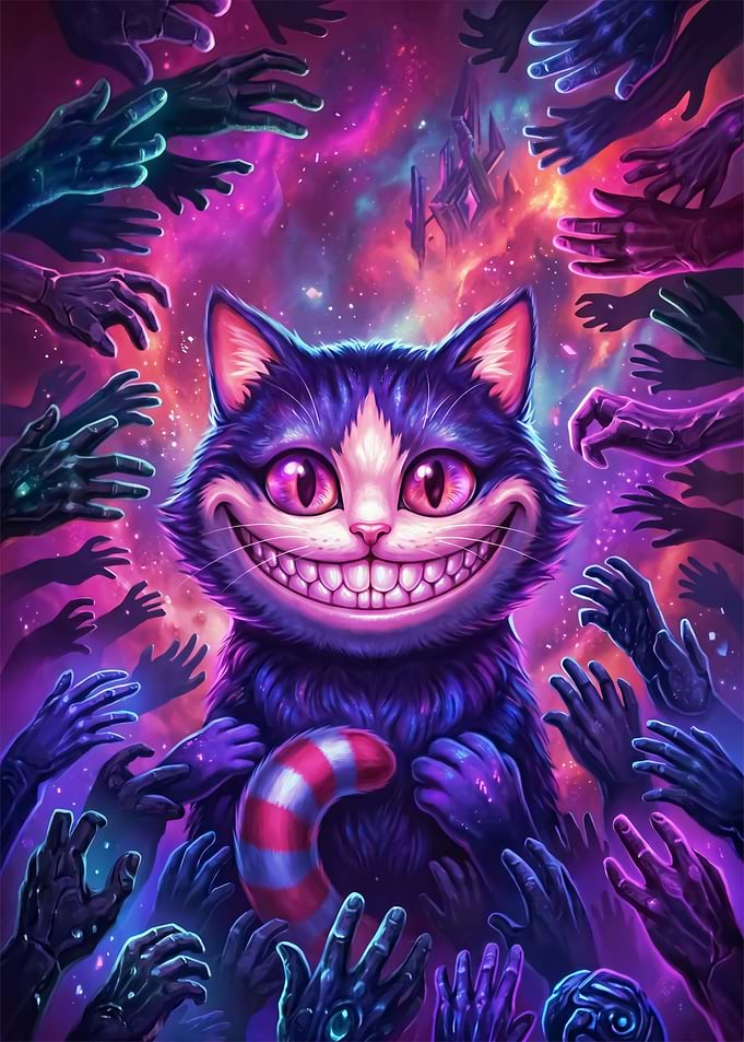 Cheshire Cat in Cosmic Hands