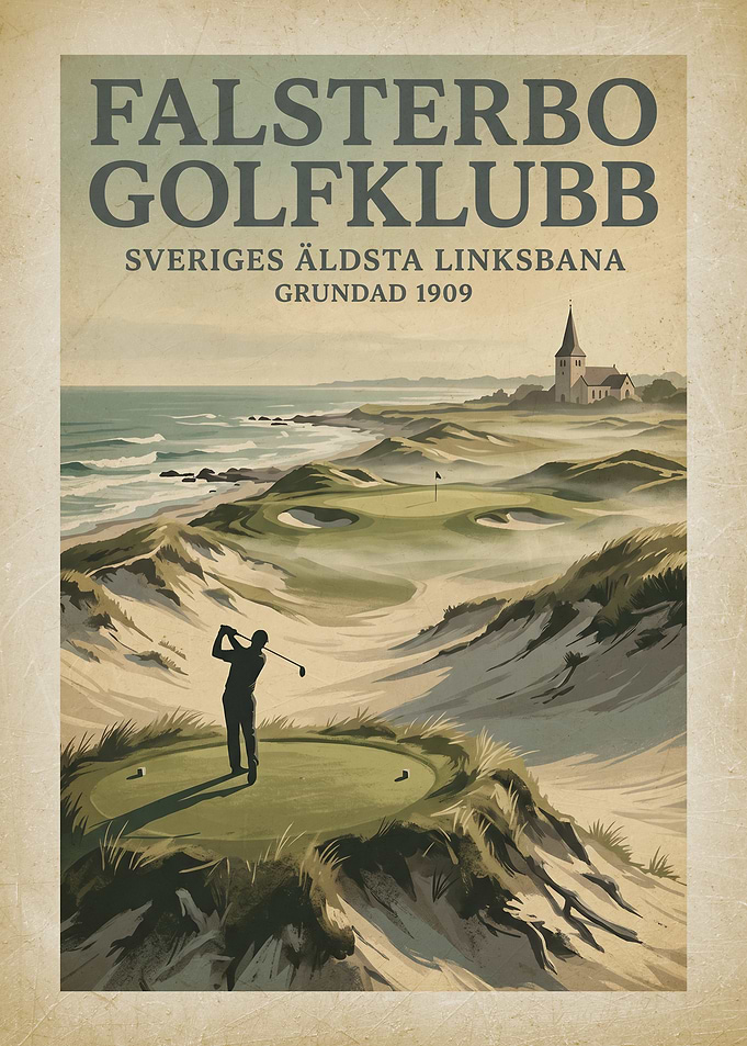 Falsterbo Golfklubb Vintage Poster