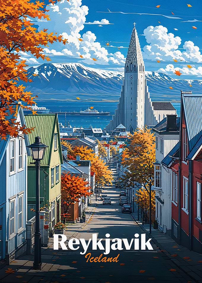 Reykjavik Iceland Autumn Scene