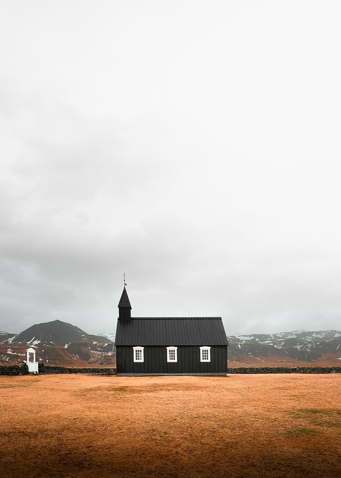 Búðakirkja Black Church in Icelandic Landscape