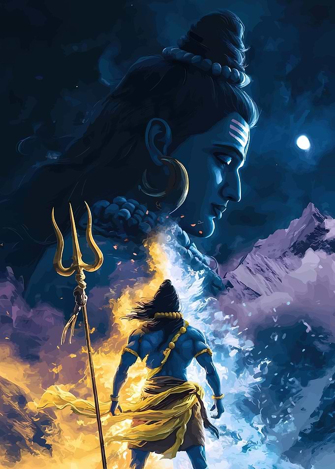 Lord Shiva in Cosmic Battle