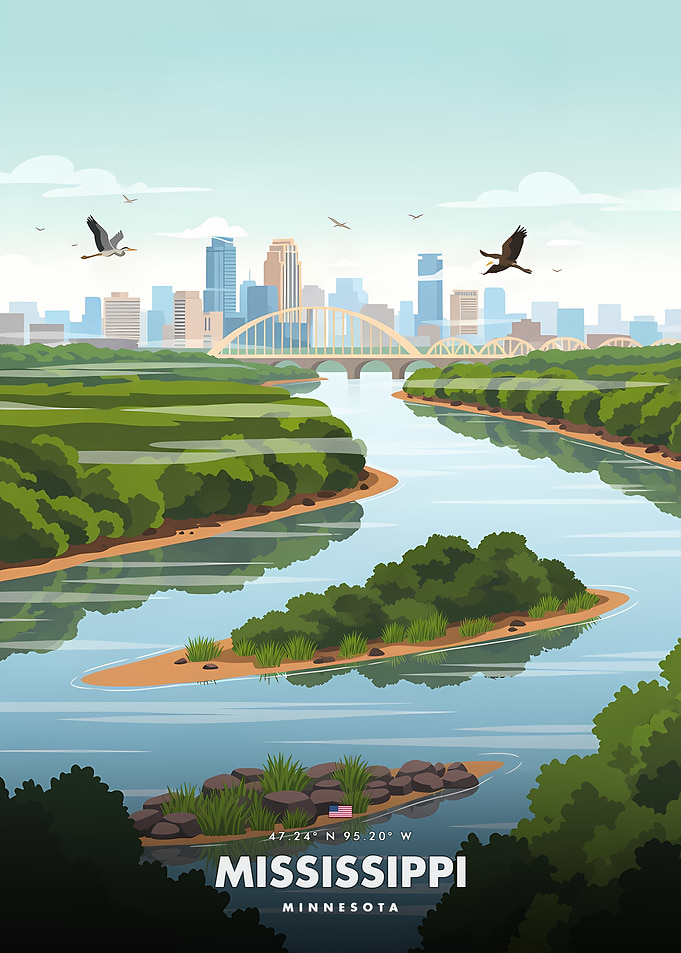 Mississippi River Cityscape