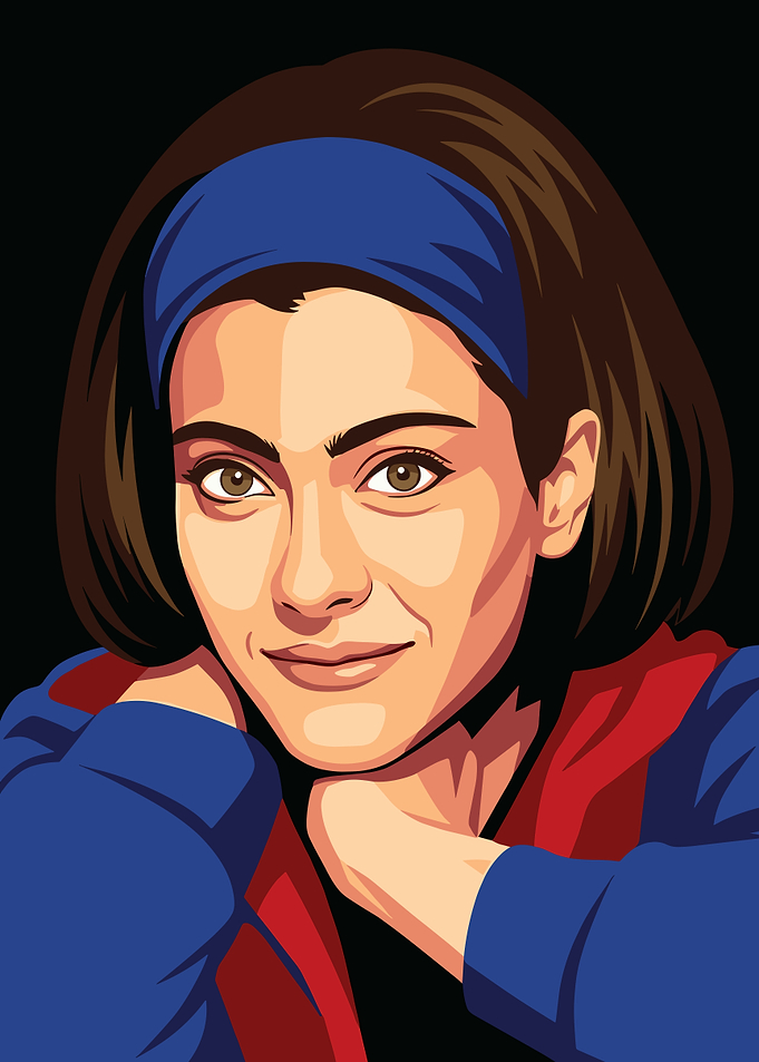 Portrait of a kajol with a blue headband