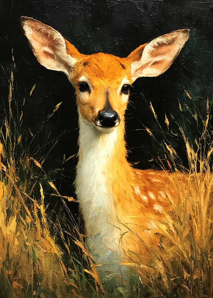 Fawn in Tall Grass