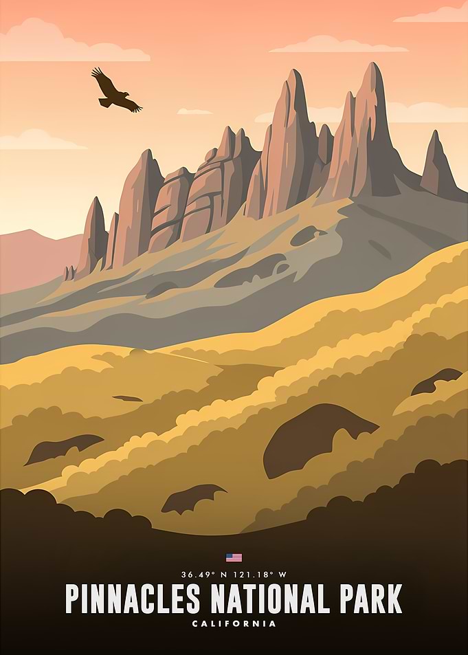 Pinnacles National Park Vintage Poster