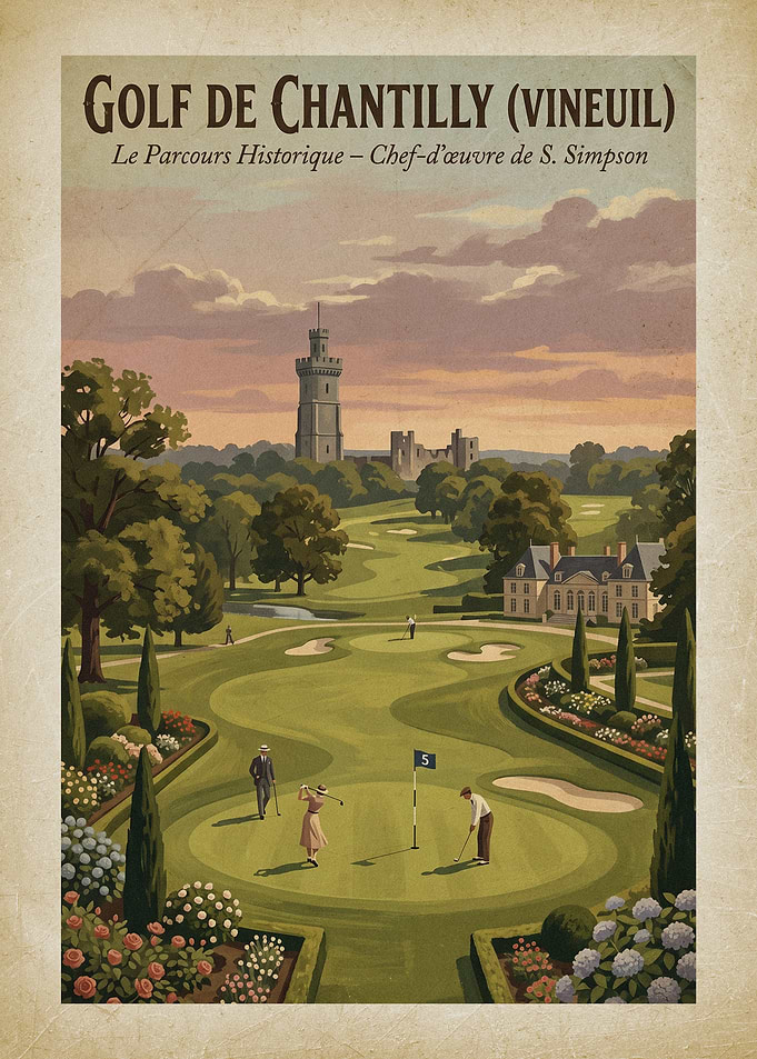 Golf de Chantilly Vintage Poster