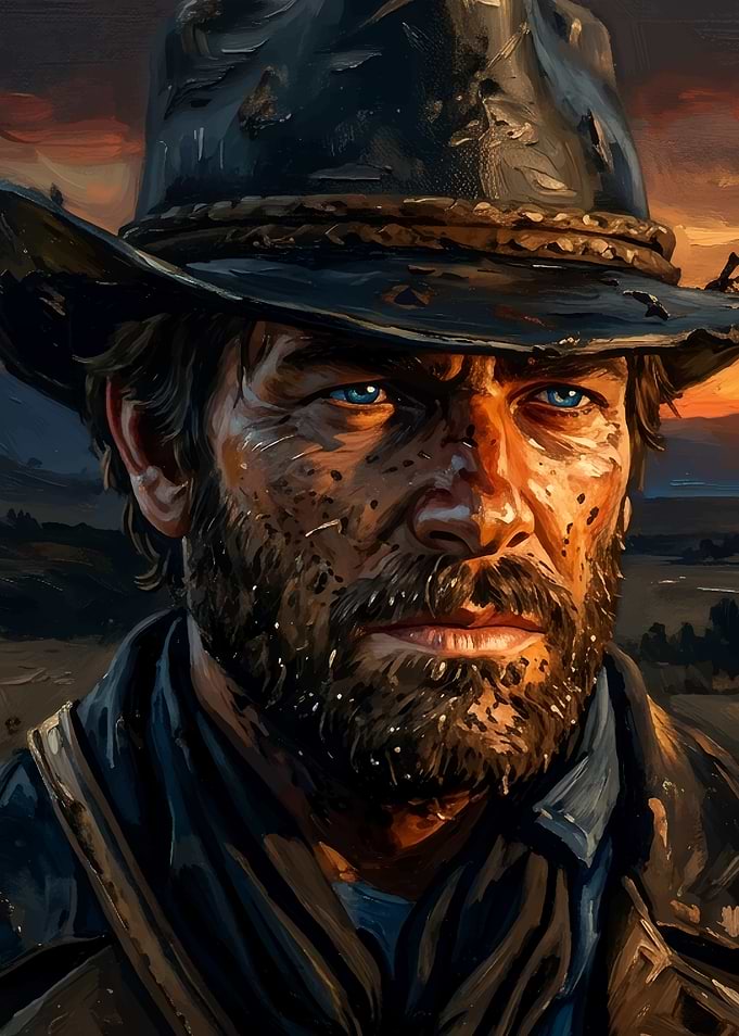Red Dead Cowboy in the Sunset
