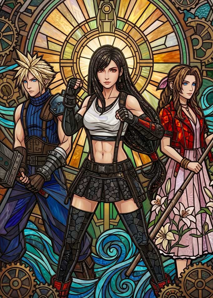Final Fantasy VII Stained Glass Art