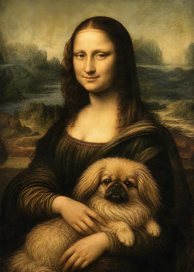 Mona Lisa Holding a Dog