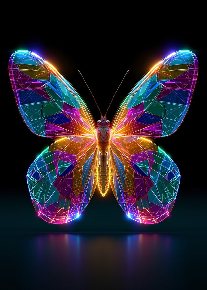 Geometric Crystal Butterfly
