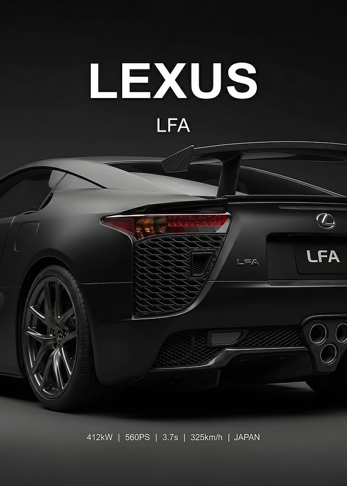 close up Lexus LFA black Rear View
