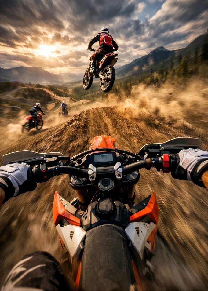 Motocross Riders in Action