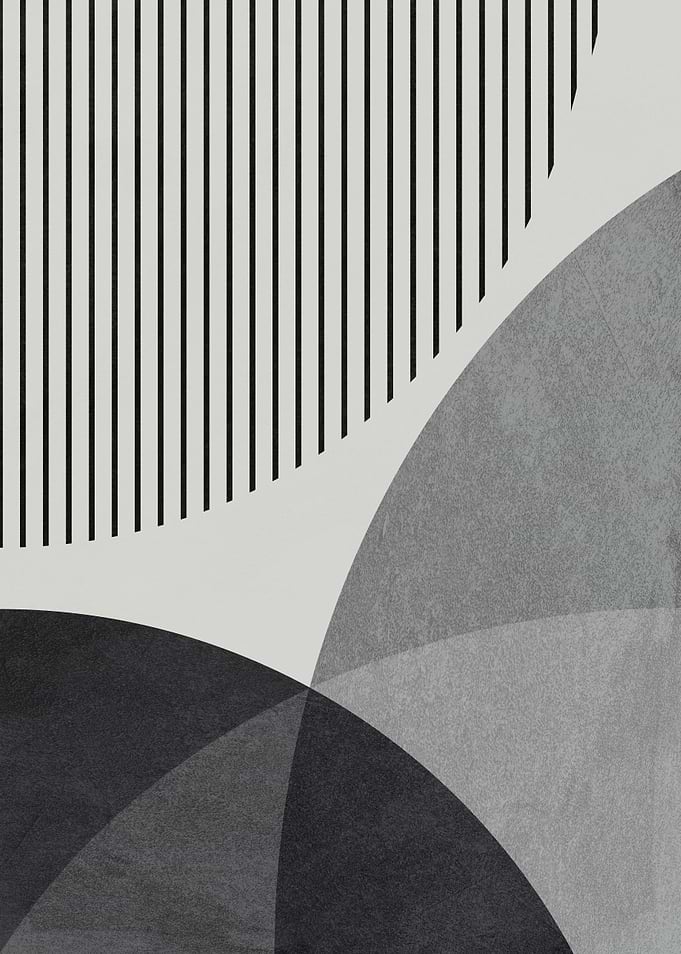 Abstract Geometric Shapes in Monochrome