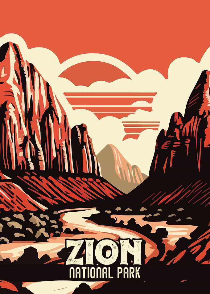 Zion National Park Vintage Poster