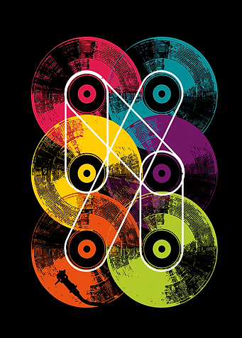 Abstract Vinyl Records and Geometric Design