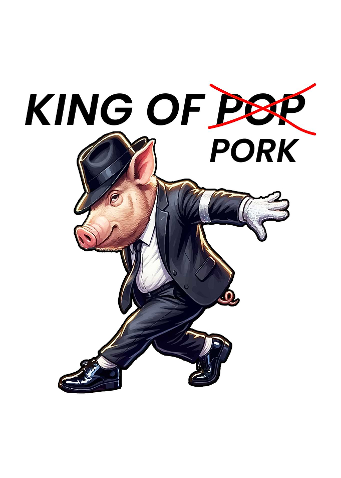 King of Pork Pig in Suit