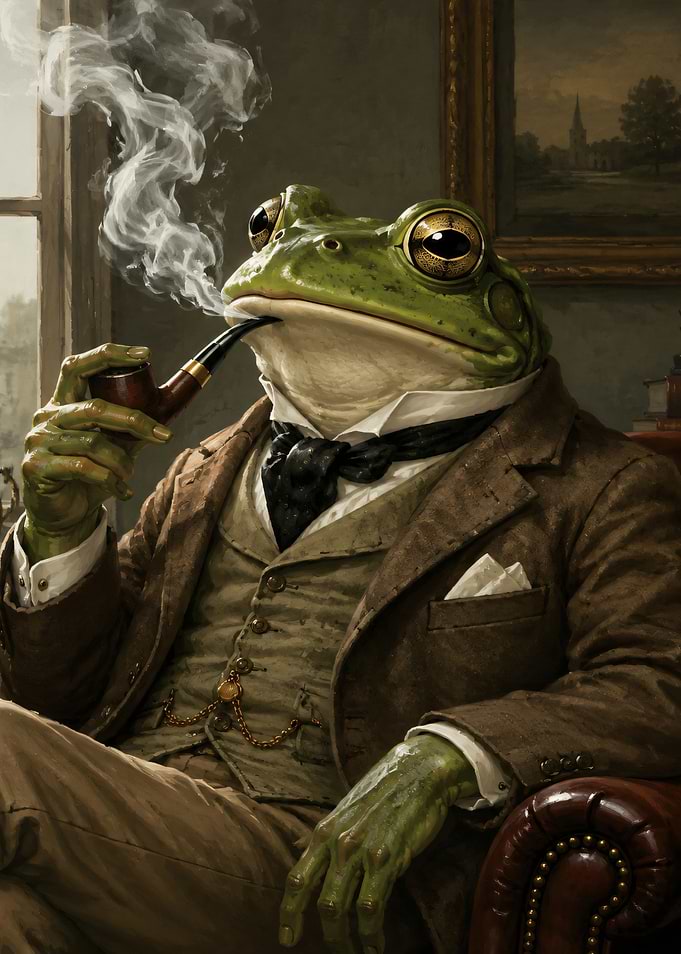 Anthropomorphic Frog Smoking Pipe