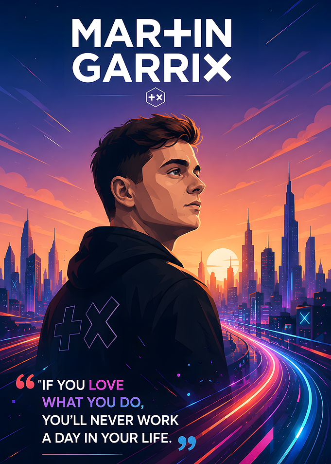 Martin Garrix Cityscape Portrait