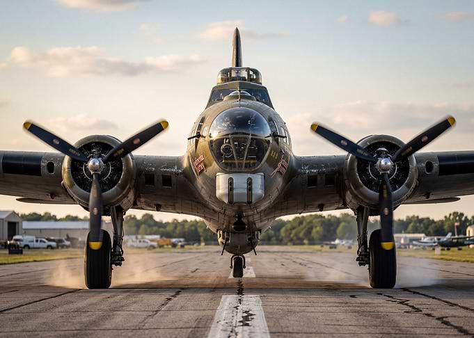 B-17 Flying Fortress on Runway