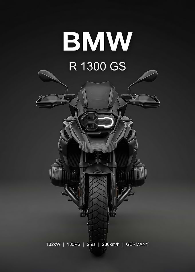 sleek black BMW R 1300 GS Motorcycle poster
