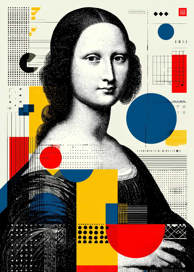 Mona Lisa Pop Art Geometric Composition