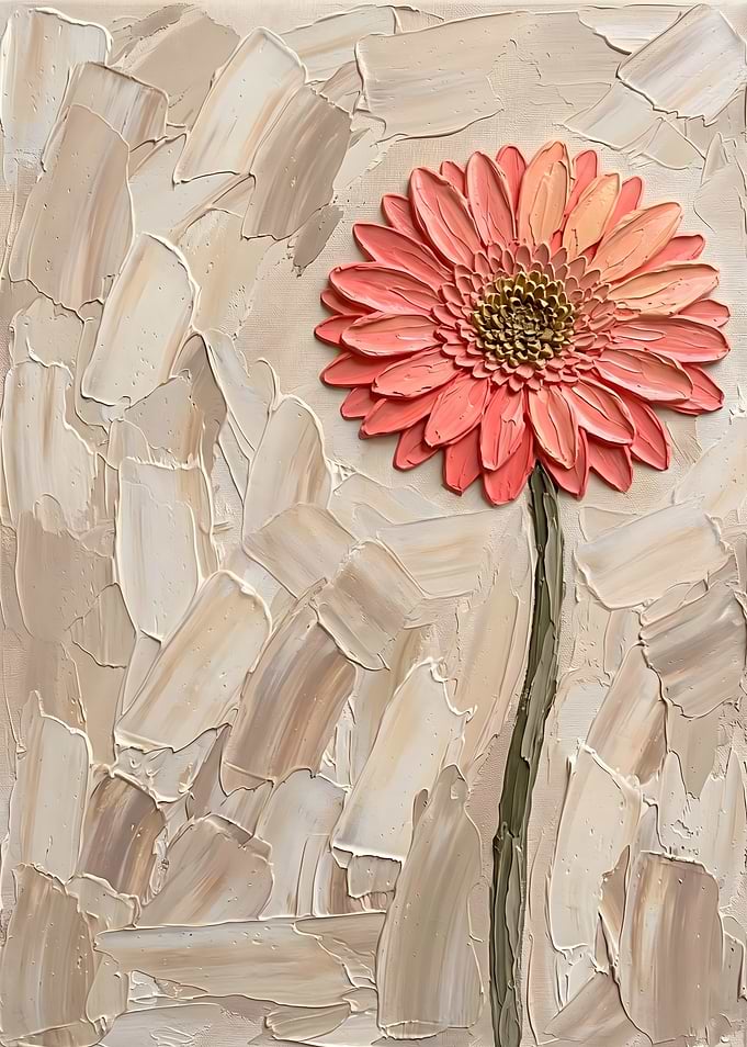 Peach Blossom Impasto Palette Knife Art