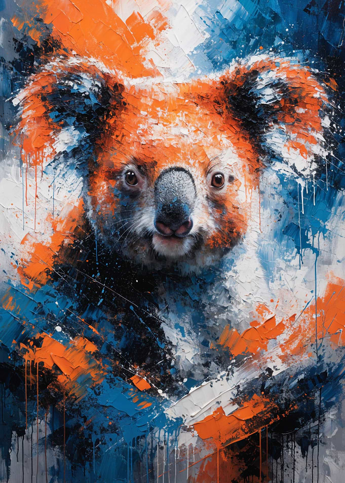 Abstract Koala Painting