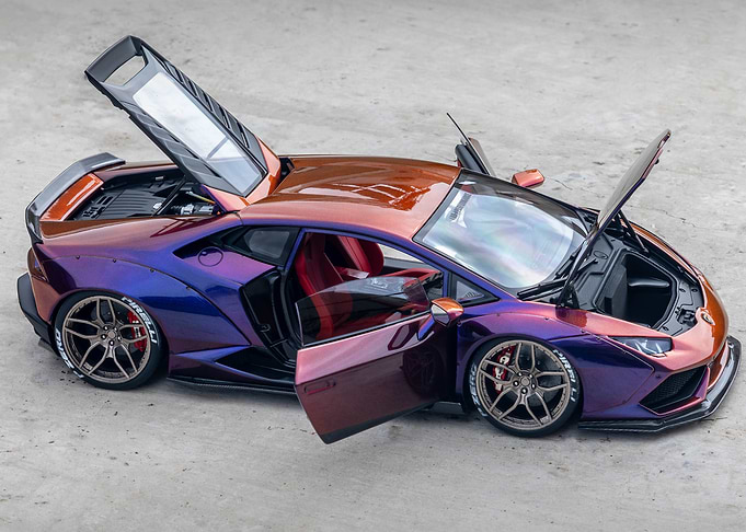 Customized Lamborghini with Doors Open