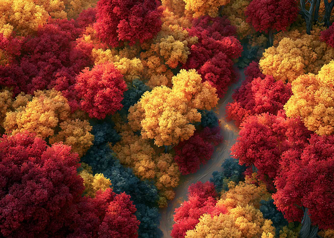 Autumn Forest Aerial View