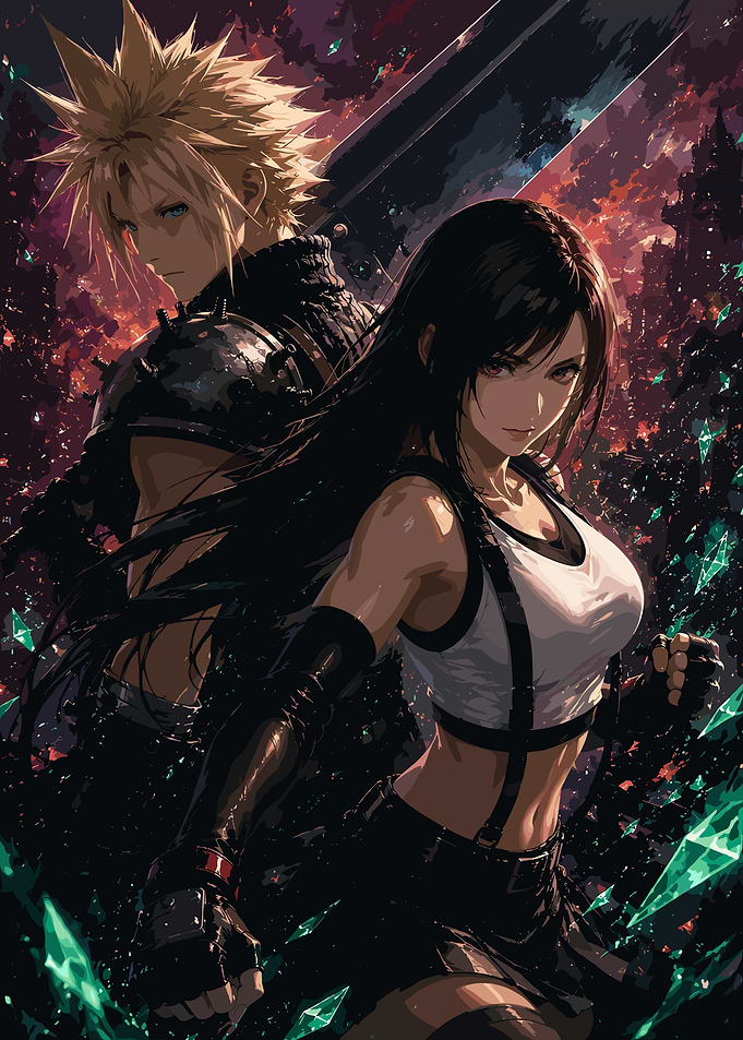 Cloud and Tifa from Final Fantasy VII