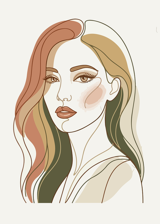 Abstract Line Art Portrait of a Woman