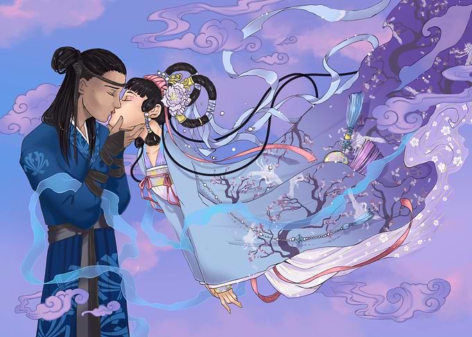 Ancient chinese fairytale kiss