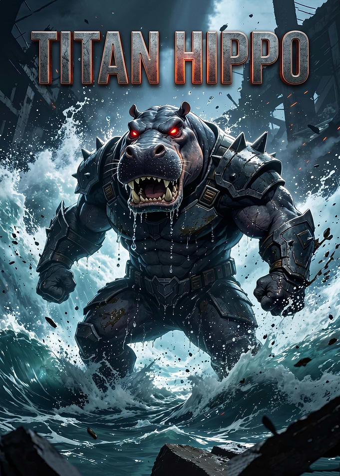Titan Hippo in Water