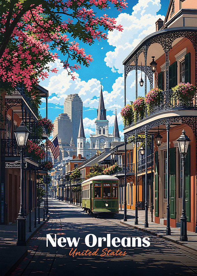 New Orleans Streetcar Scene