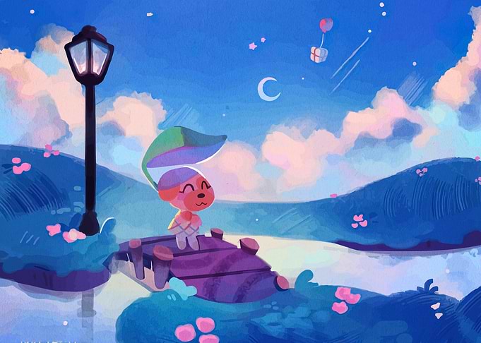 Cute Animal Character on a Dock