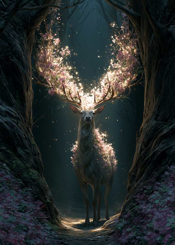 Enchanted Deer in a Magical Forest