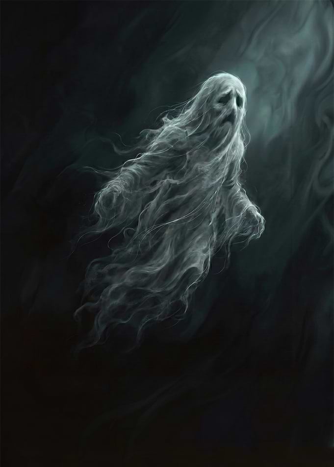 Ethereal Ghost in Dark Mist