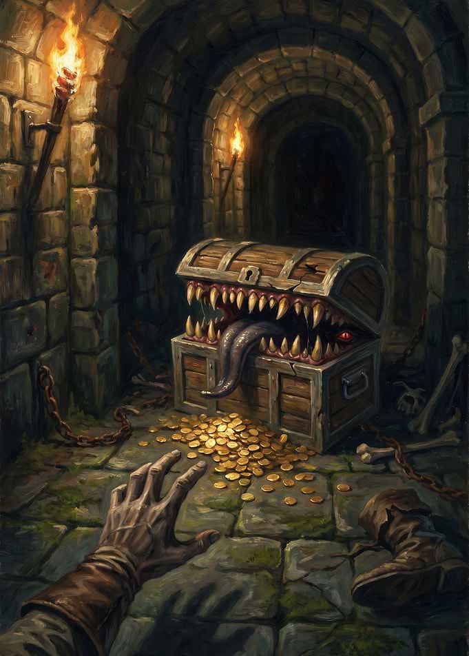 Monster Treasure Chest in Dungeon