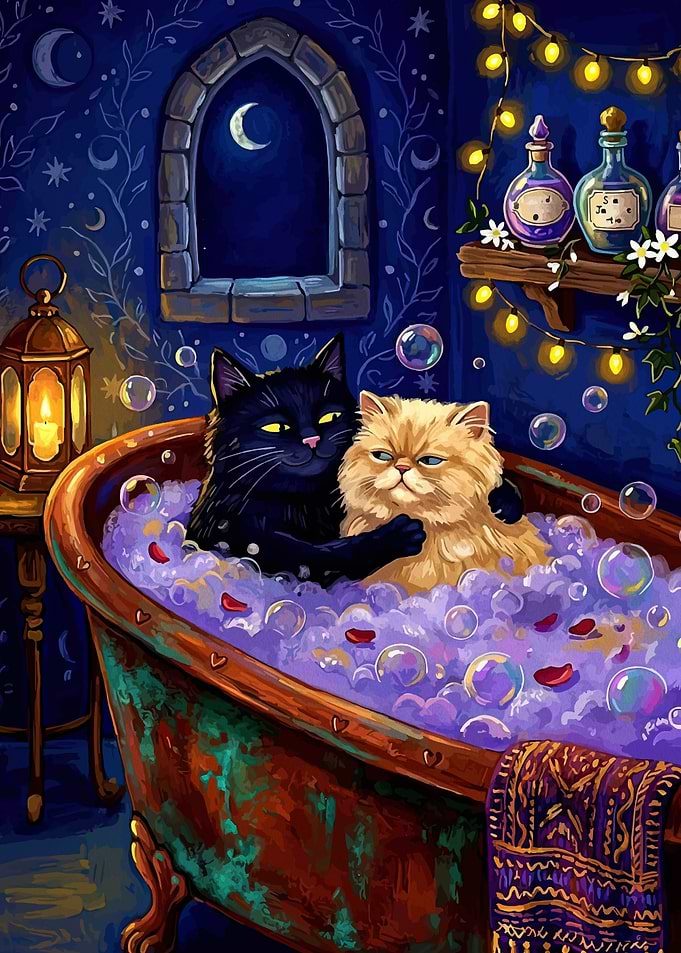 Cats in a Bubble Bath