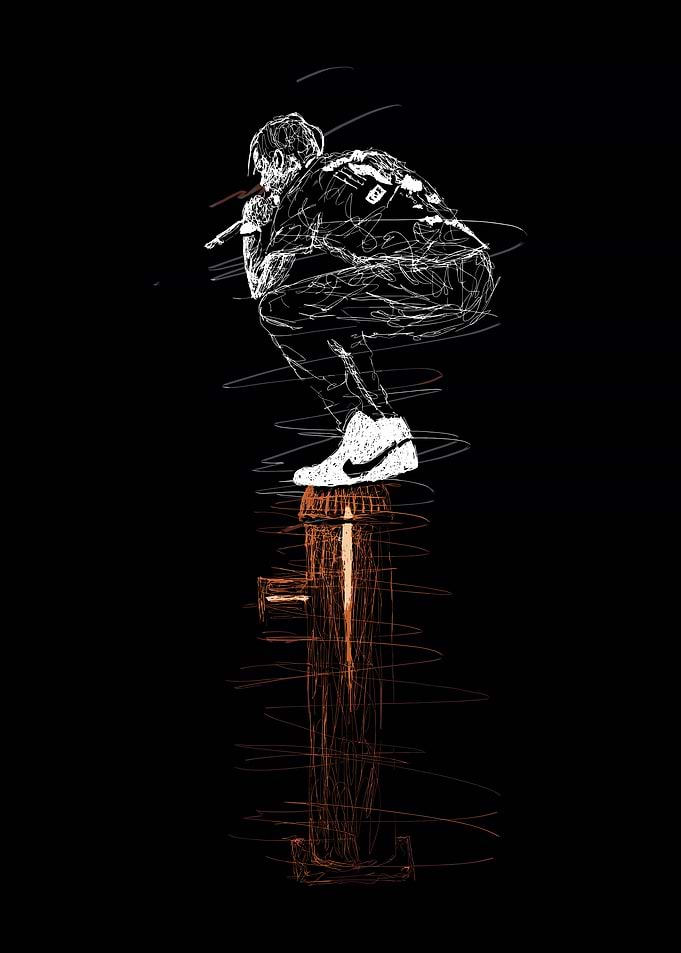 Rapper on Fire Hydrant Sketch