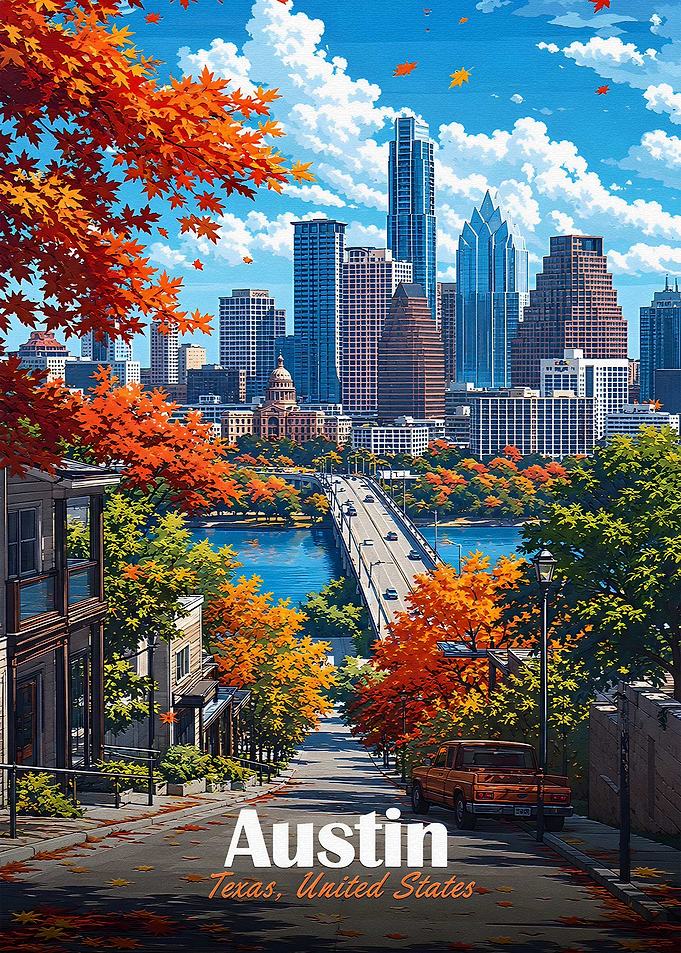 Austin Skyline in Autumn