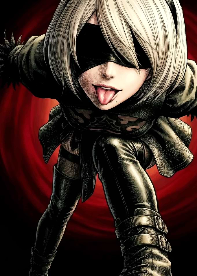 2B with Tongue Out